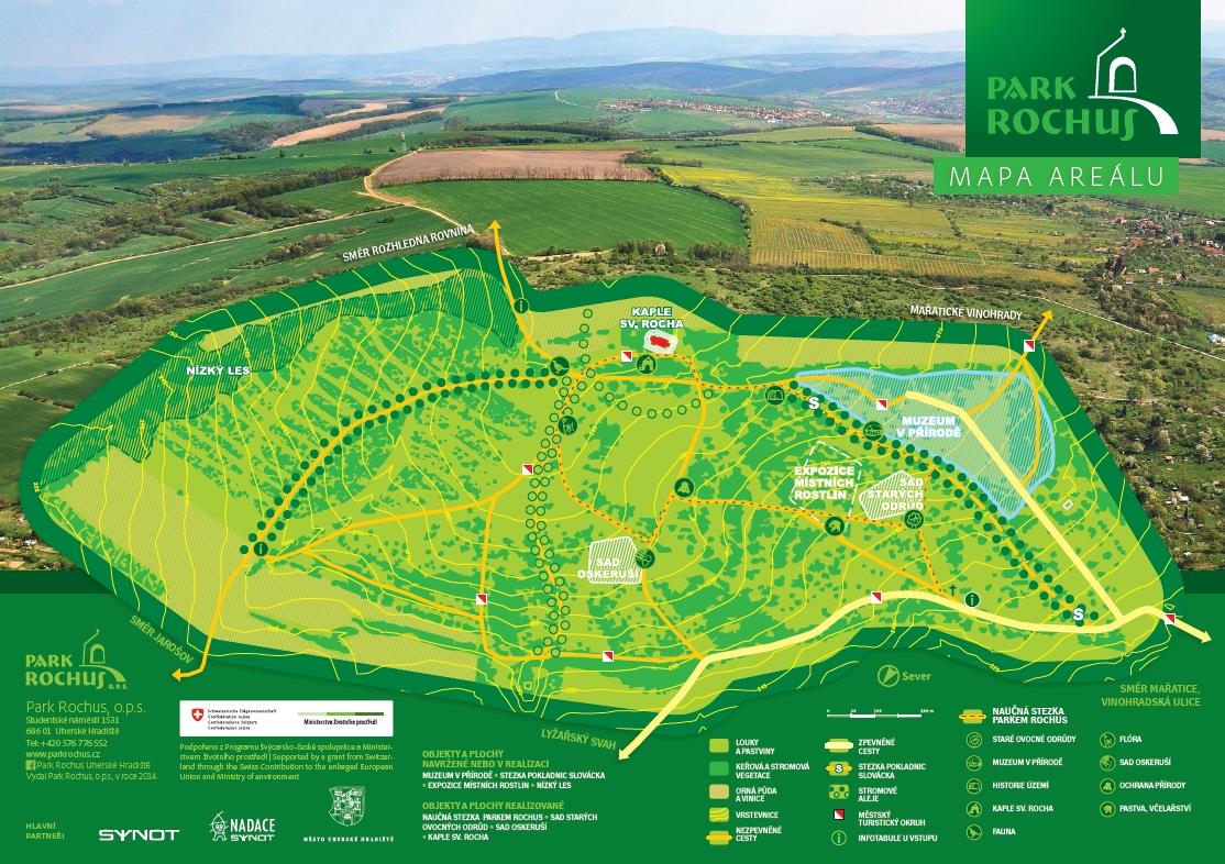 Obr. č. 8: Mapa areálu Park Rochus V únoru proběhla kontrola projektu ze strany Ministerstva životního prostředí. Výstupem je Protokol o kontrole č.