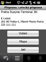 Vyhledávání pozic Možnosti stránky Jet! Po nalezení pozice se zobrazí informační stránka obsahující adresu a telefonní číslo (je-li známo) pro danou pozici.