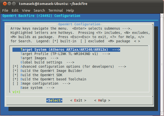 Dalším krokem je již stažení vlastních souborů pro OpenWRT. $ svn co svn://svn.openwrt.