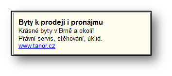 výběru důležitosti poskytovaných služeb nezavrhují úklidové nebo malířské práce. Tyto požadavky splňují první dva návrhy textové reklamy.