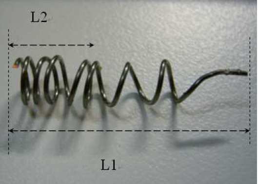Obr. 4.8(a) zobrazuje klasickou konstrukci šroubovicové antény s jednotným úhlem stoupání závitů. Na obr. 4.8(b) je dvoupásmová šroubovicová anténa, jejíž úhel stoupání závitů postupně klesá podél osy antény.