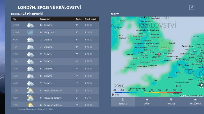 2 1. část podklady k didaktickým přípravám v manuálu 2.1 Didaktická příprava č. 1 2.1.1 Předinstalovaná aplikace Počasí Tato aplikace je předinstalovaná na každém zařízení, které je vybavené operačním systémem Windows 8.