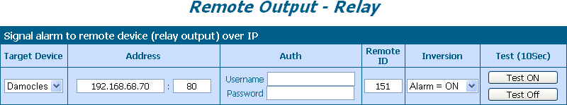 Username a Password musí umožnit zápis do vzdáleného zařízení Target Device.