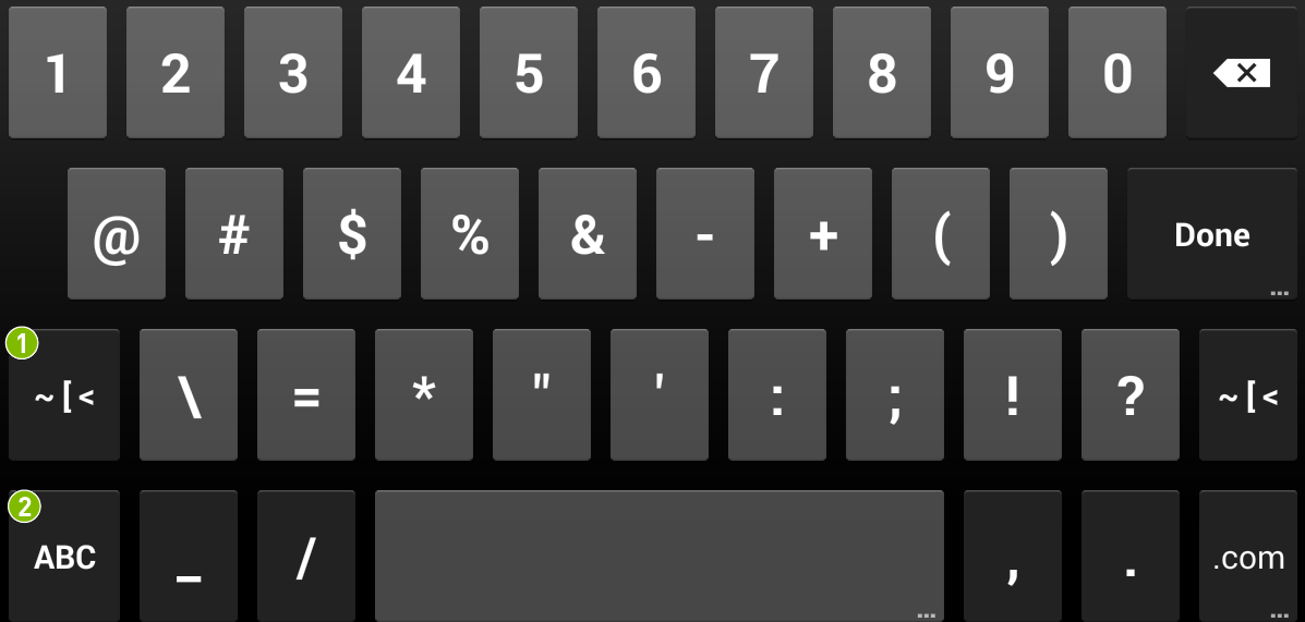 velkými písmeny (CAPS LOCK) Klávesa čísel a symbolů. Klepněte na ni a otevře se numerická klávesnice spolu se symboly. Klávesa mikrofonu. Klepněte na ni a otevře se hlasové psaní Google.
