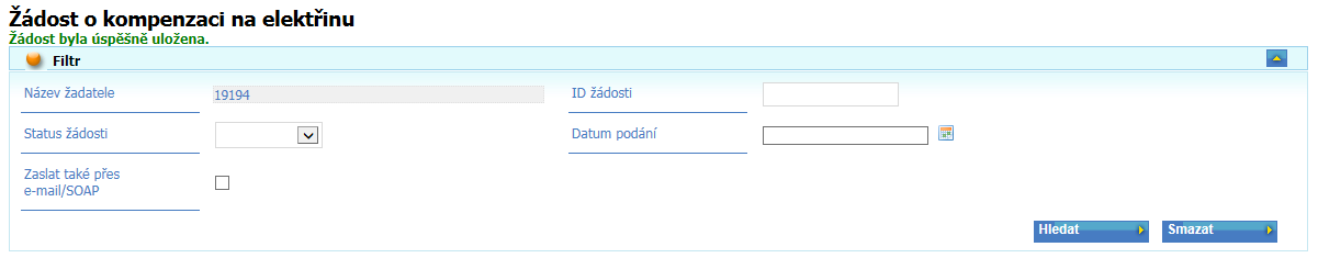 4 Zpracování žádosti v systému CS OTE Pokud žádost splňuje formální požadavky (viz kapitola 3), je systémem přijata a zaevidována s aktuálním systémovým datem a časem.