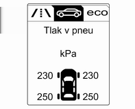 Péče o vozidlo 269 Systém monitorování tlaku vzduchu v pneumatikách Když rychlost vozidla překročí určitý limit, zkontroluje systém sledování tlaku vzduchu v pneumatikách (TPMS) jednou za minutu tlak