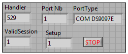 řetězec popisující typ připojeného portu a převodníku. Druhý je pak Start Session volající funkci TMExtendedStartSession.