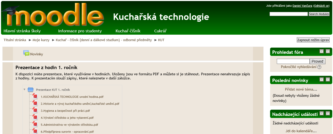 má mnoho nástrojů a modulů, které se dají využít k tvorbě kurzů. Další moduly zmíním v následující kapitole. 2.1.2 Složka Složka je dalším velmi důležitým nástrojem Moodle, kterou je možné využít.