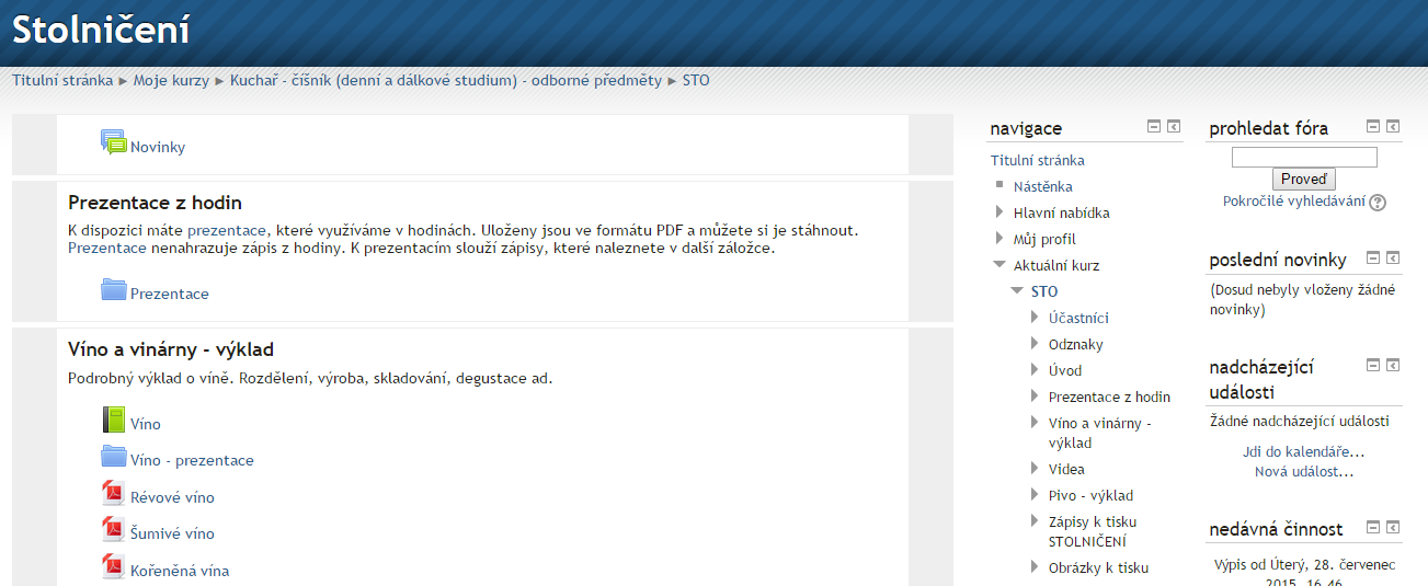 8. Po ukončení práce v Moodle je nutné odhlášení z výukového prostředí, aby nedošlo ke zneužití výukových materiálů jinou osobou. Všechny dokumenty, které naleznete v Moodle, jsou autorská díla!