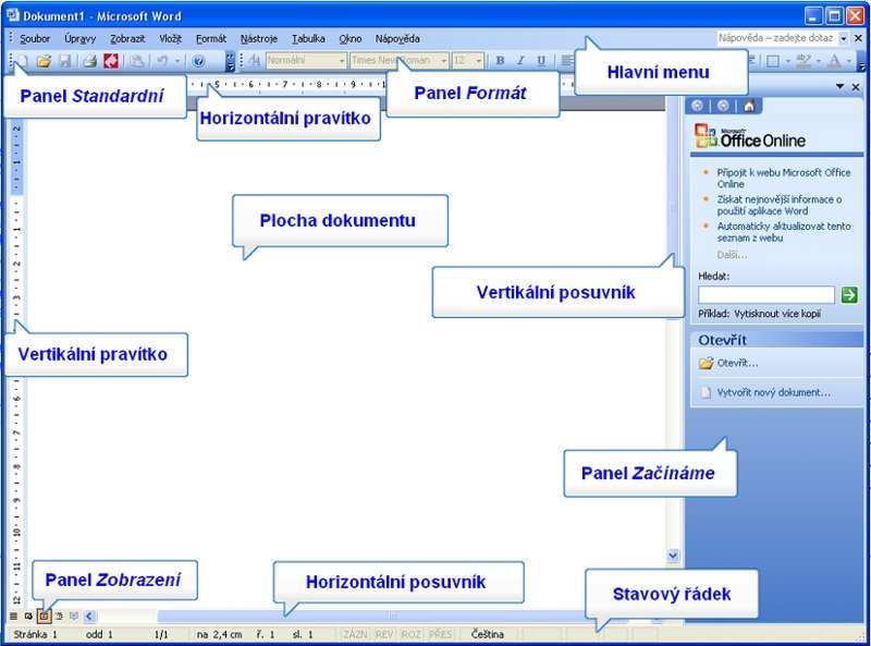 Pracovní plocha tování písma Formát písma záložka Písmo typ, řez, velikost