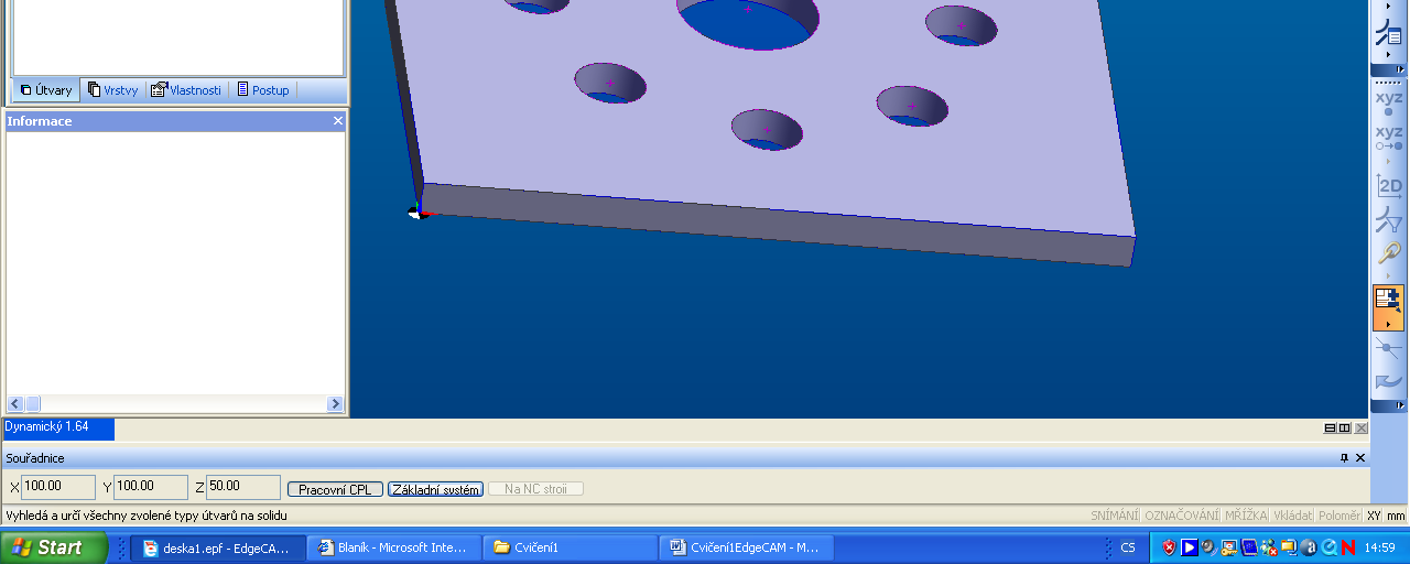DUM 01 EdgeCAM - Výklad 1. Tento podklad máte k dispozici a můžete ho mít po celou dobu výkladu otevřený. 2. V této sadě budeme pracovat pomocí programu EdgeCAM. 3.