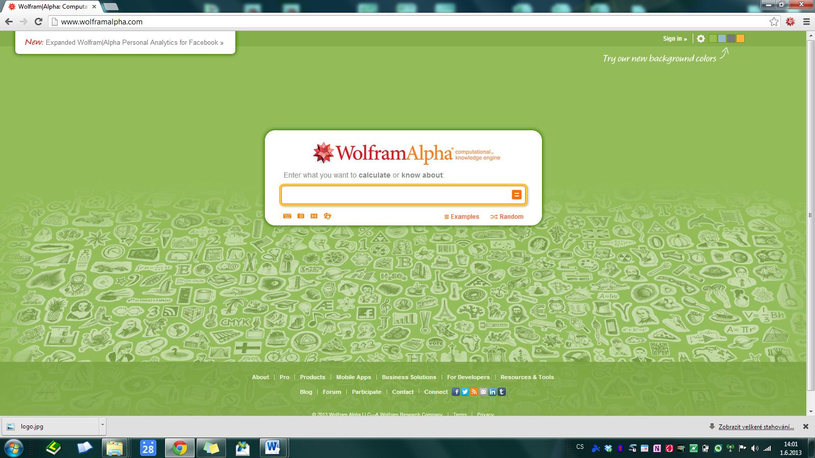 Na ipadech v aplikaci WolframAlpha potom takto: Učitel: S tímto nástrojem se