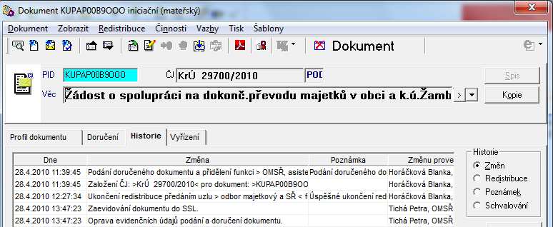 Doručení - Tisk průvodky Stiskem tlačítka Tisk průvodky se otevře okno s nabídkou tisku průvodky