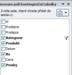 Poznámka Tvorba kontingenční tabulky jako takové je velice jednoduchá, jen si musíte ujasnit, která data chcete filtrovat, tedy co mám být výstupem analýzy dat.