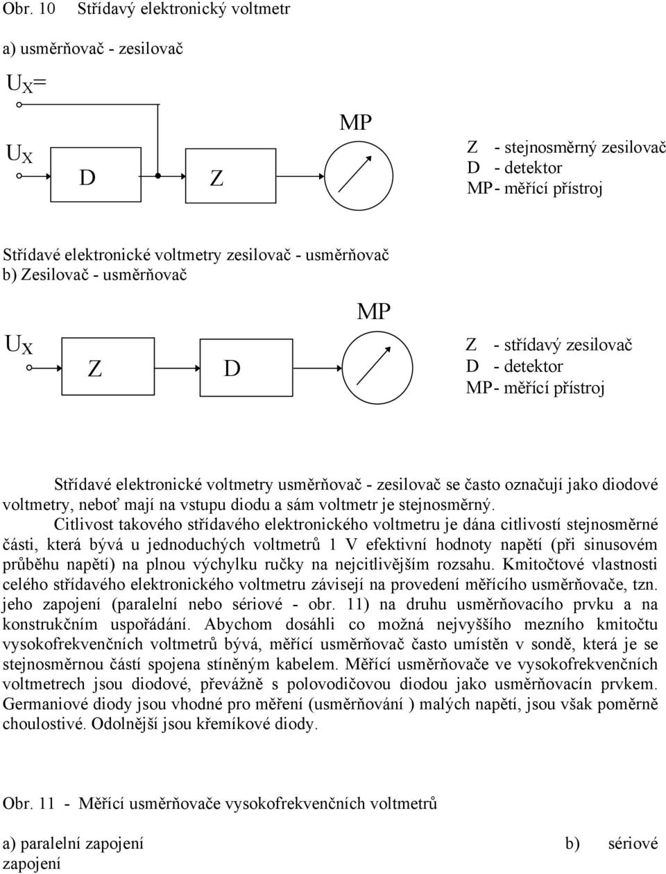 Citlivost takového střídavého elektronického voltmetru je dána citlivostí stejnosměrné části, která bývá u jednoduchých voltmetrů 1 V efektivní hodnoty napětí (při sinusovém průběhu napětí) na plnou