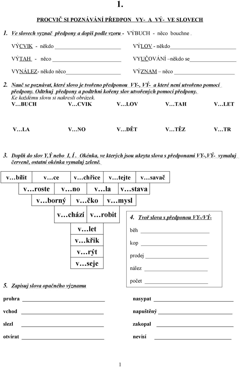 4. Tvoř slova s předponou VY-/VÝběh - PDF Free Download