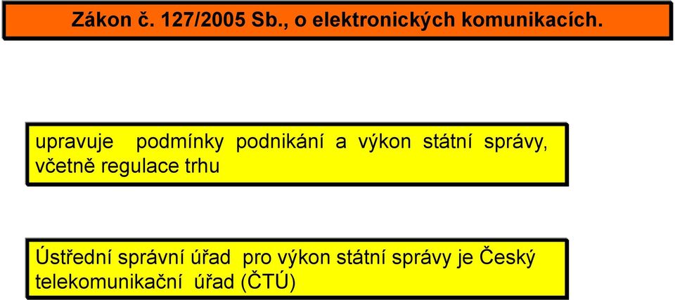 upravuje podmínky podnikání a výkon státní správy,