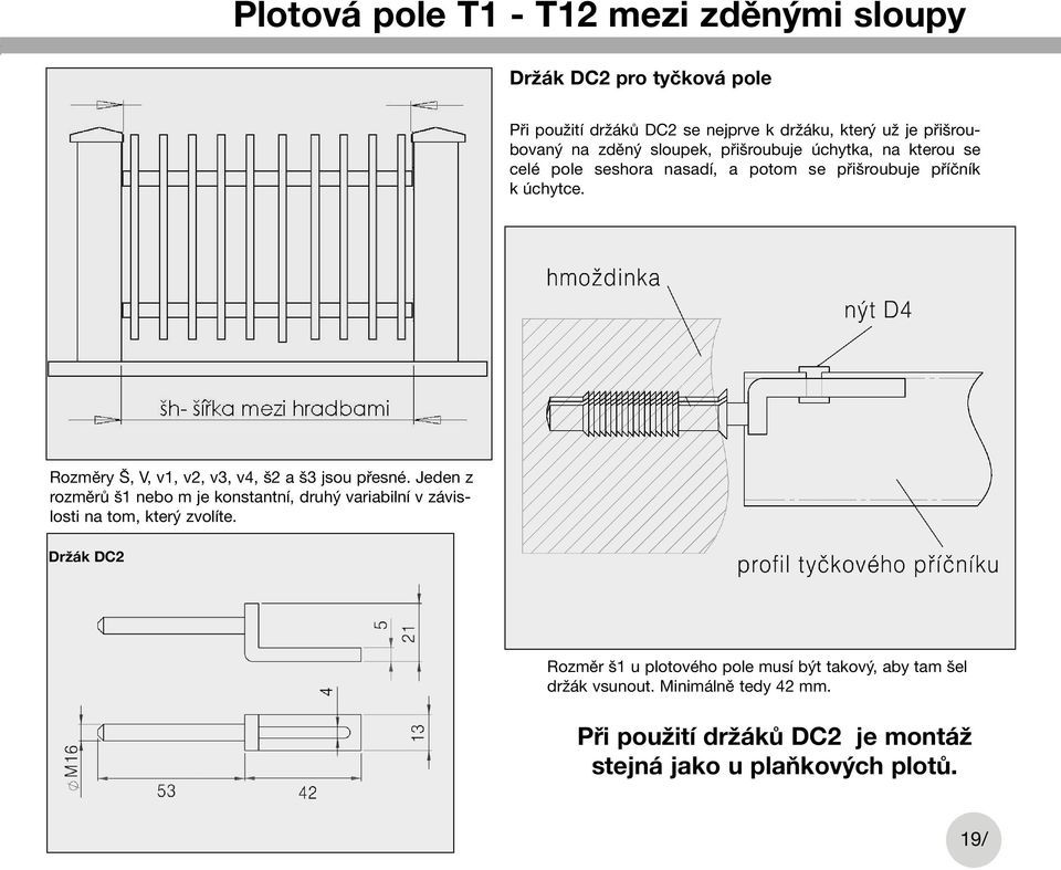 Rozměry Š, V, v1, v2, v3, v4, š2 a š3 jsou přesné. Jeden z rozměrů š1 nebo m je konstantní, druhý variabilní v závislosti na tom, který zvolíte.