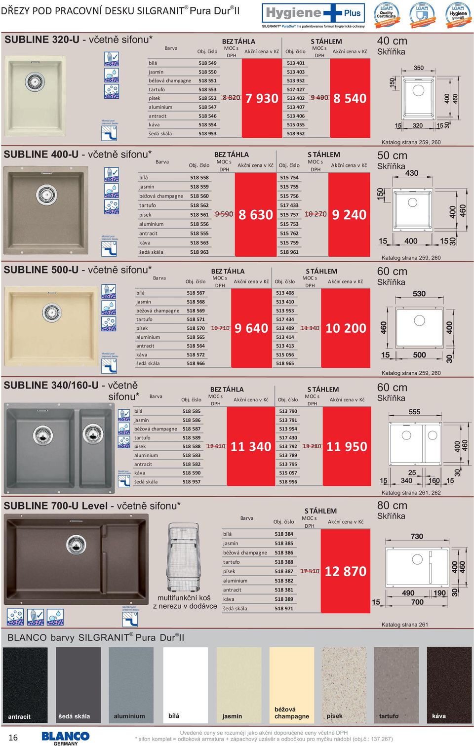 aluminium 518 556 515 753 antracit 518 555 515 762 káva 518 563 515 759 šedá skála 518 963 518 961 S TÁHLEM s DPH 9 590 10 270 BEZ TÁHLA s DPH bílá 518 567 513 408 jasmín 518 568 513 410 béžová