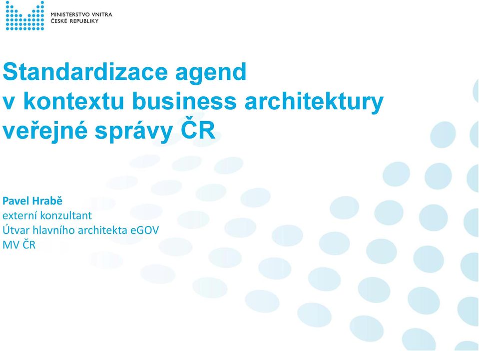 správy ČR externí konzultant