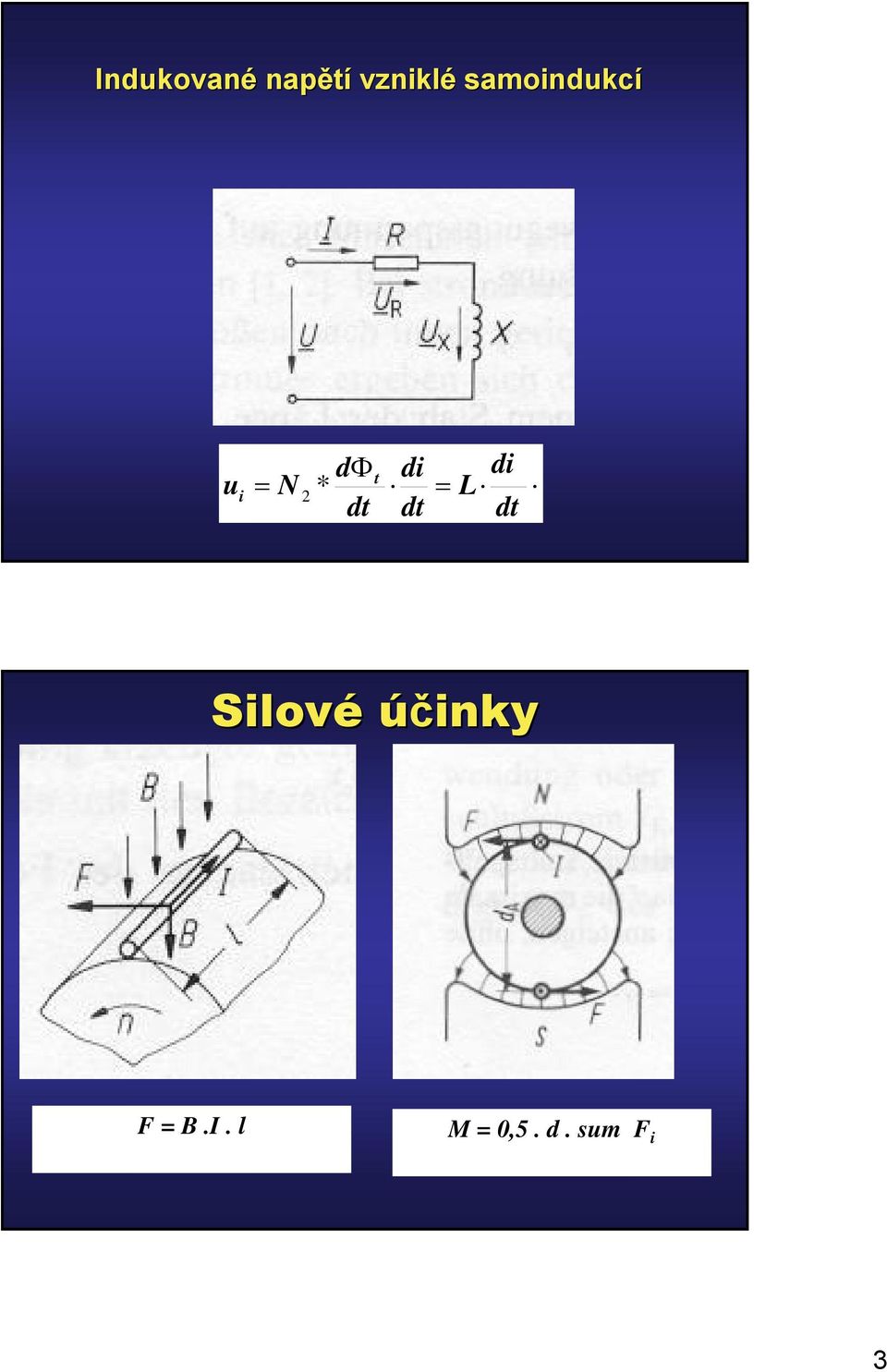 t di dt = di L dt Silové