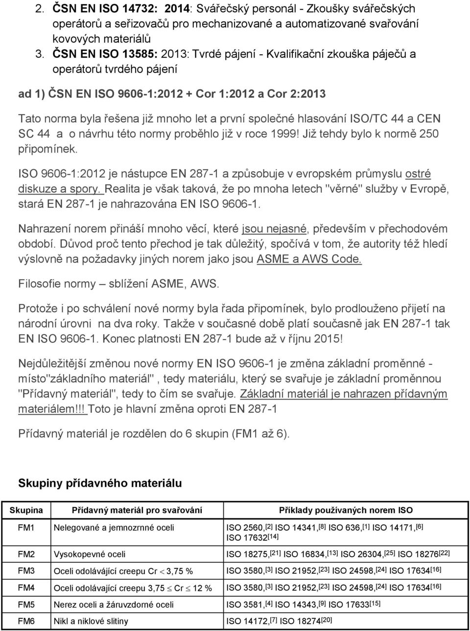 společné hlasování ISO/TC 44 a CEN SC 44 a o návrhu této normy proběhlo již v roce 1999! Již tehdy bylo k normě 250 připomínek.