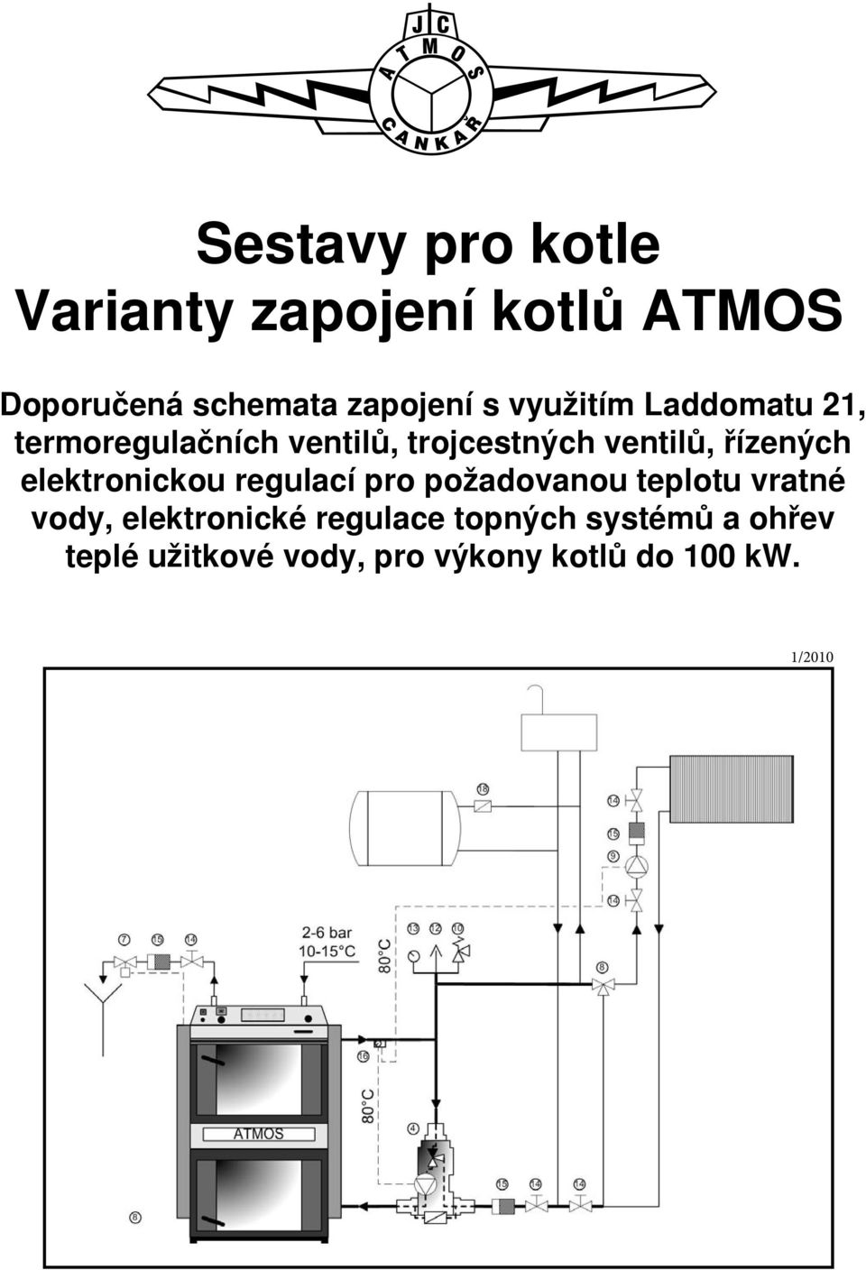 elektronickou regulací pro požadovanou teplotu vratné vody, elektronické