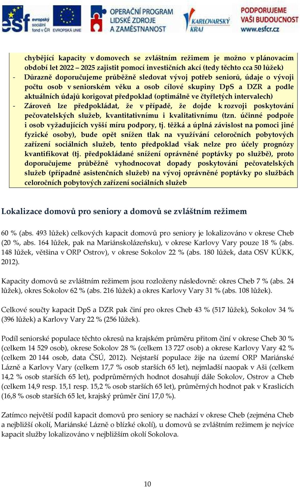 předpokládat, že v případě, že dojde k rozvoji poskytování pečovatelských služeb, kvantitativnímu i kvalitativnímu (tzn. účinné podpoře i osob vyžadujících vyšší míru podpory, tj.