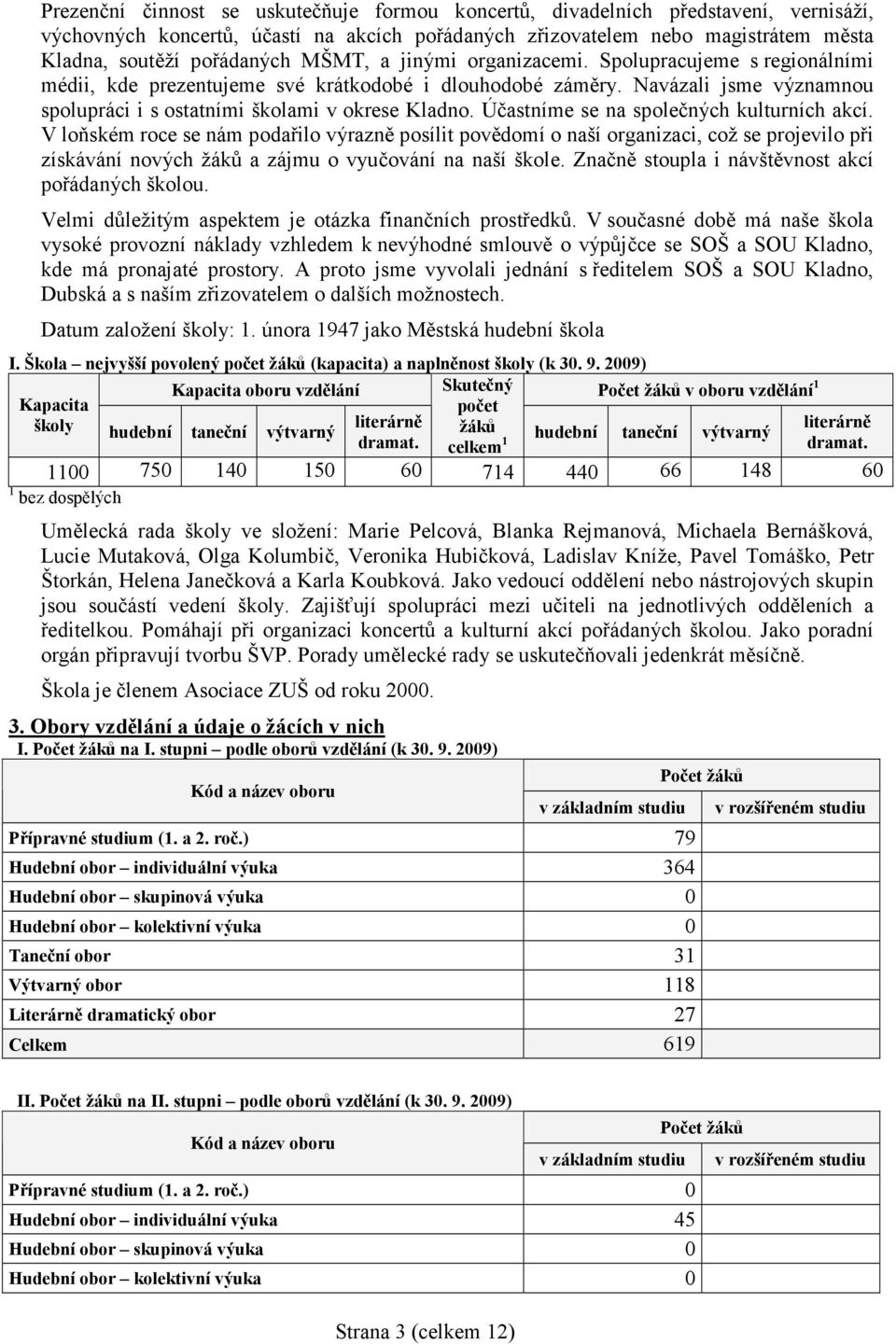 Účastníme se na společných kulturních akcí. V loňském roce se nám podařilo výrazně posílit povědomí o naší organizaci, což se projevilo při získávání nových žáků a zájmu o vyučování na naší škole.