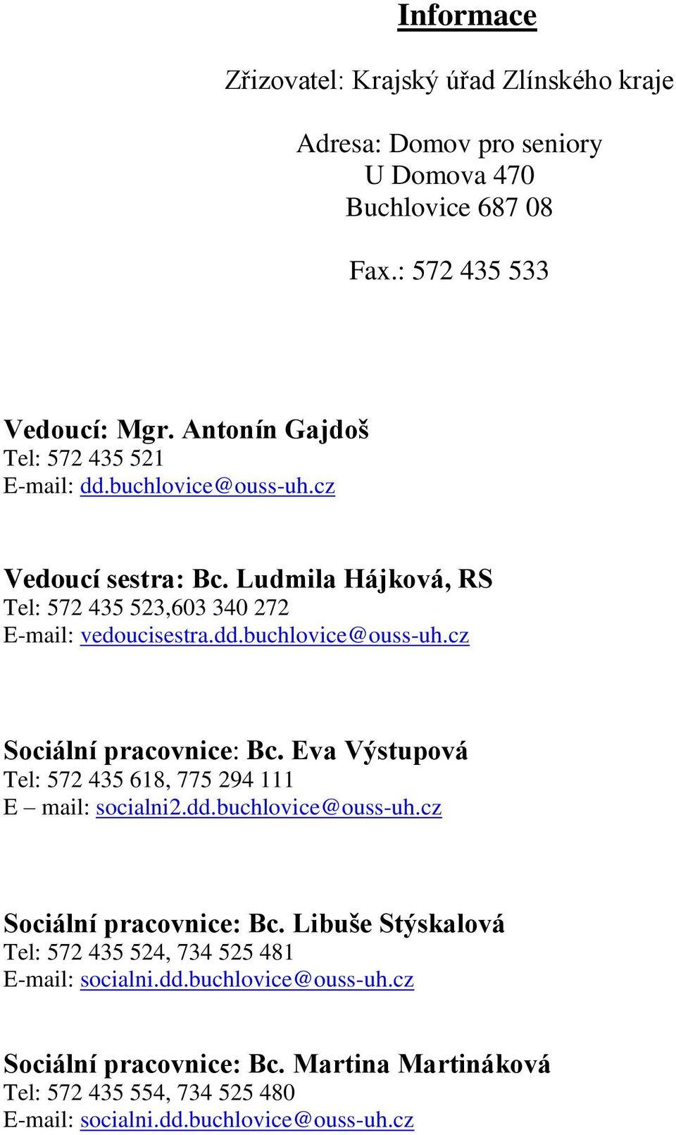 Domov pro seniory Buchlovice DOMÁCÍ ŘÁD - PDF Free Download