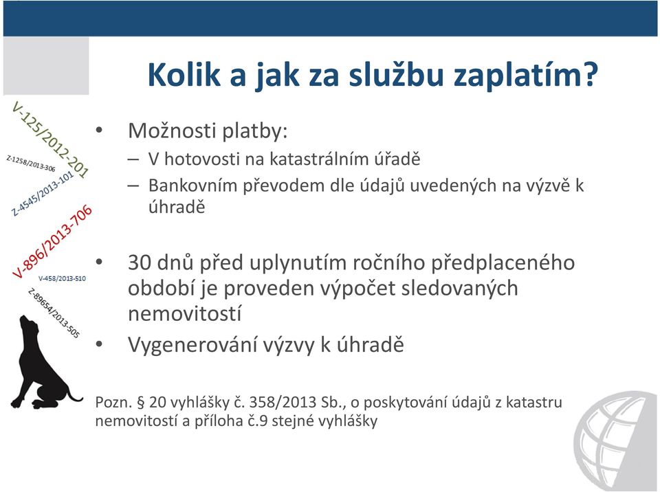 výzvě k úhradě 30 dnů před uplynutím ročního předplaceného období je proveden výpočet