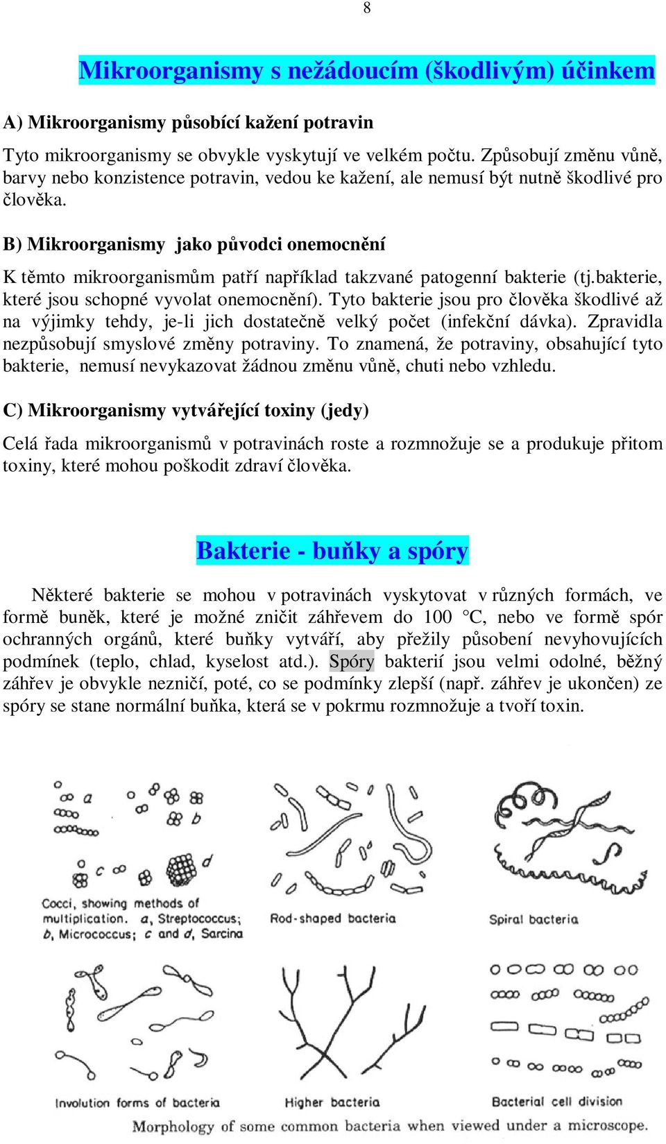 B) Mikroorganismy jako pvodci onemocnní K tmto mikroorganismm patí napíklad takzvané patogenní bakterie (tj.bakterie, které jsou schopné vyvolat onemocnní).