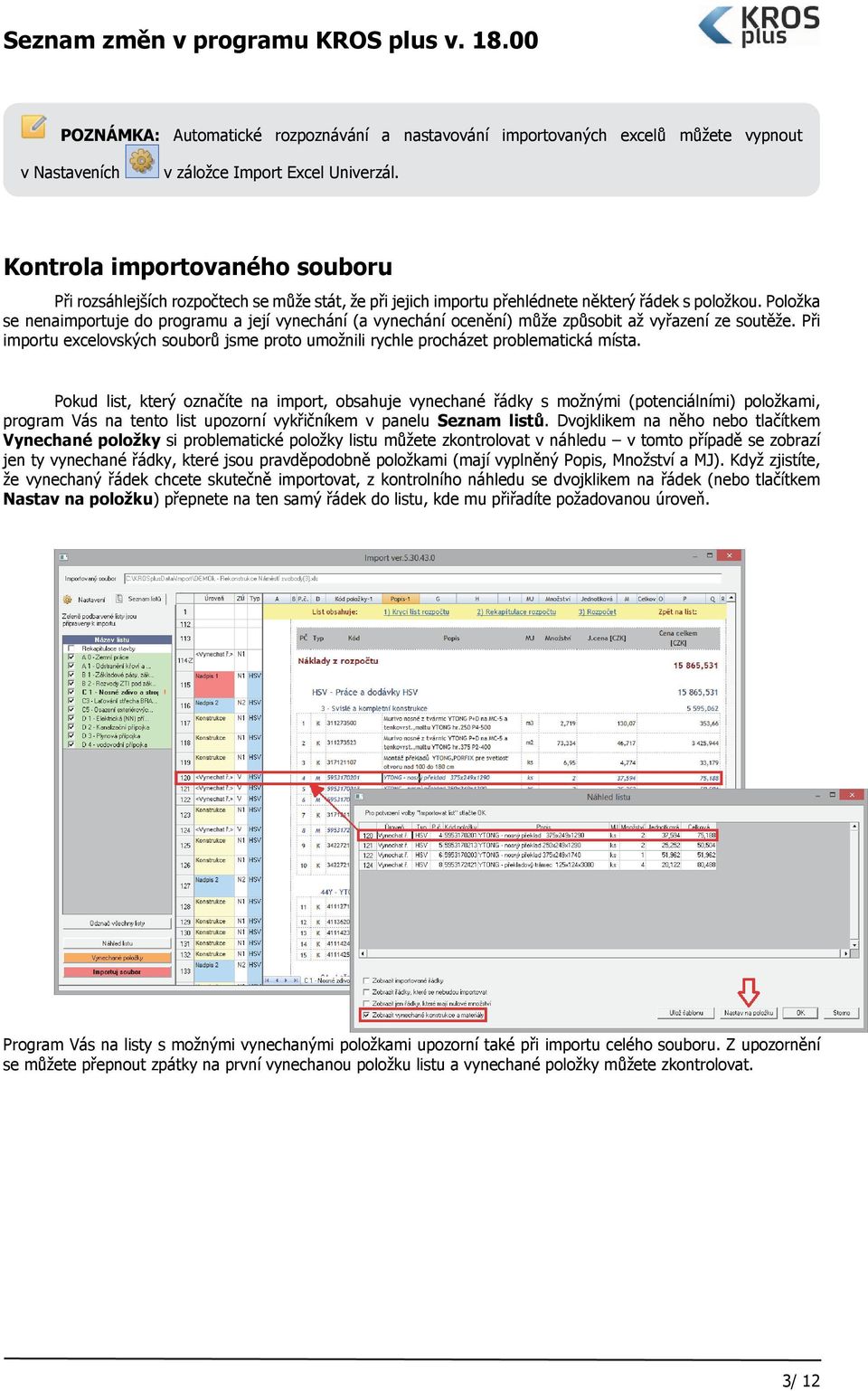 Položka se nenaimportuje do programu a její vynechání (a vynechání ocenění) může způsobit až vyřazení ze soutěže.