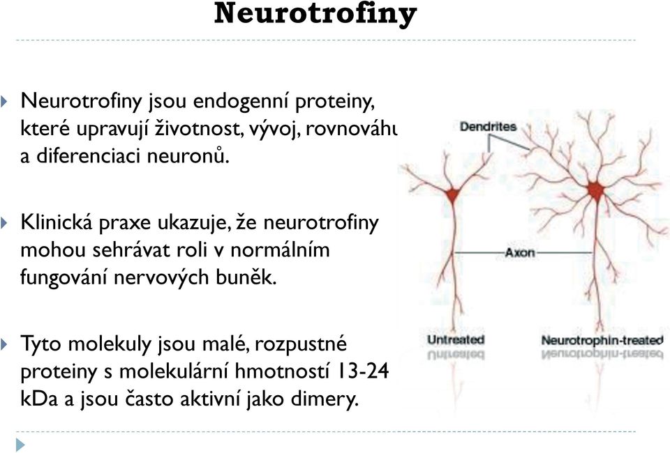 Klinická praxe ukazuje, že neurotrofiny mohou sehrávat roli v normálním fungování