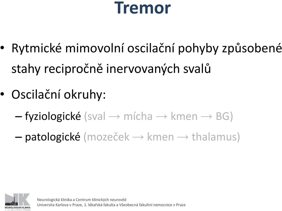 svalů Oscilační okruhy: fyziologické (sval