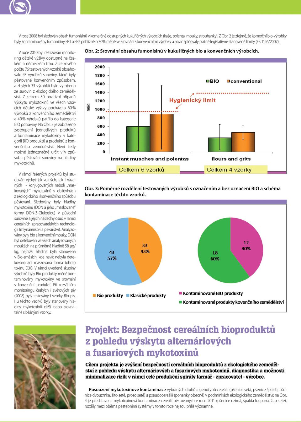 1126/2007). V roce 2010 byl realizován monitoring dětské výživy dostupné na českém a německém trhu.