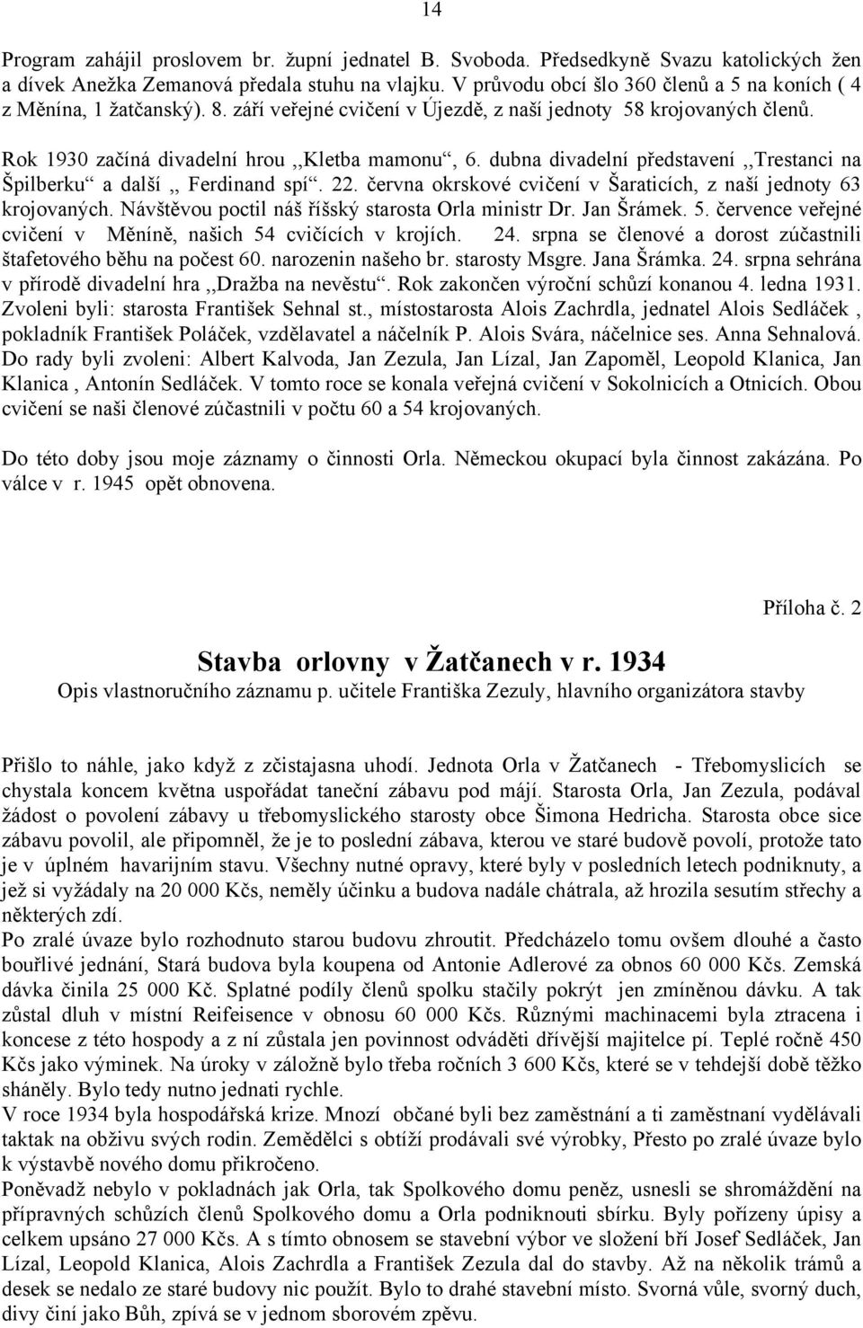 dubna divadelní představení,,trestanci na Špilberku a další,, Ferdinand spí. 22. června okrskové cvičení v Šaraticích, z naší jednoty 63 krojovaných.