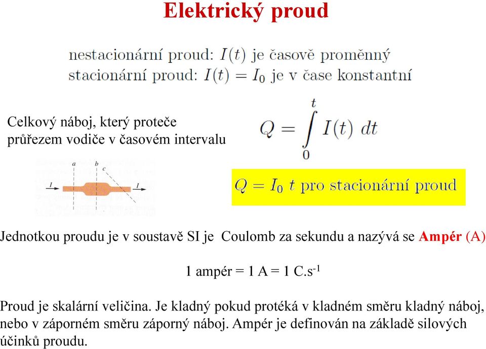 A = 1 C.s -1 Proud je skalární veličina.