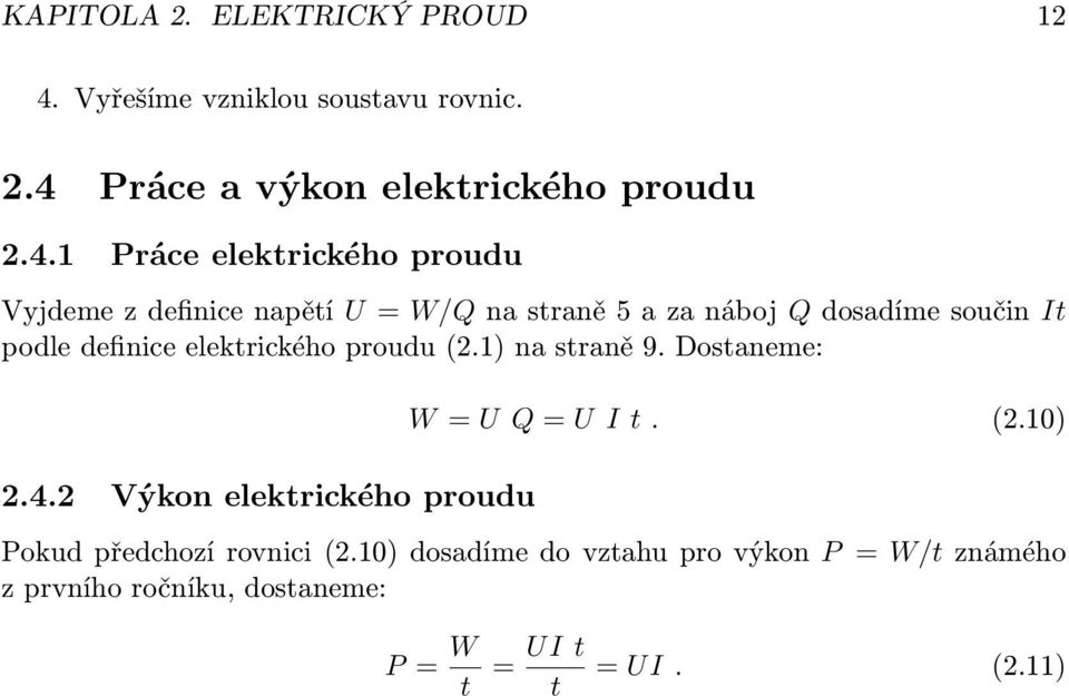Práce a výkon elektrického proudu 2.4.