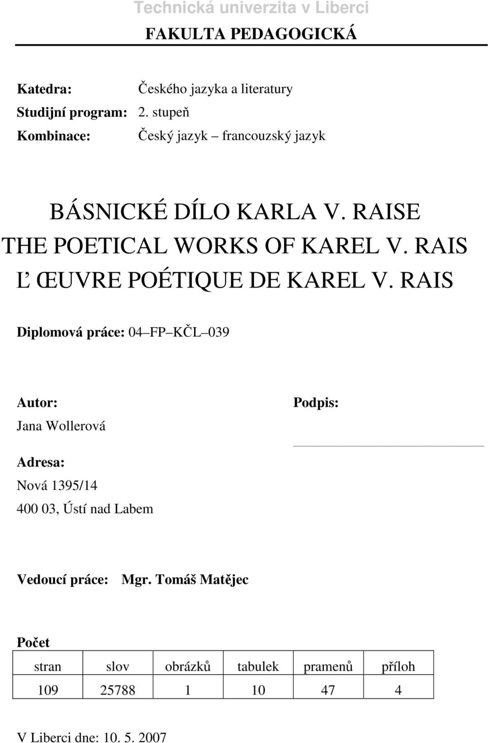 RAIS Ľ ŒUVRE POÉTIQUE DE KAREL V.