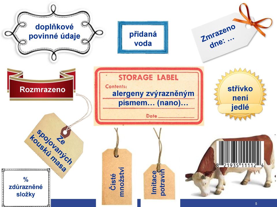 Rozmrazeno alergeny zvýrazněným písmem