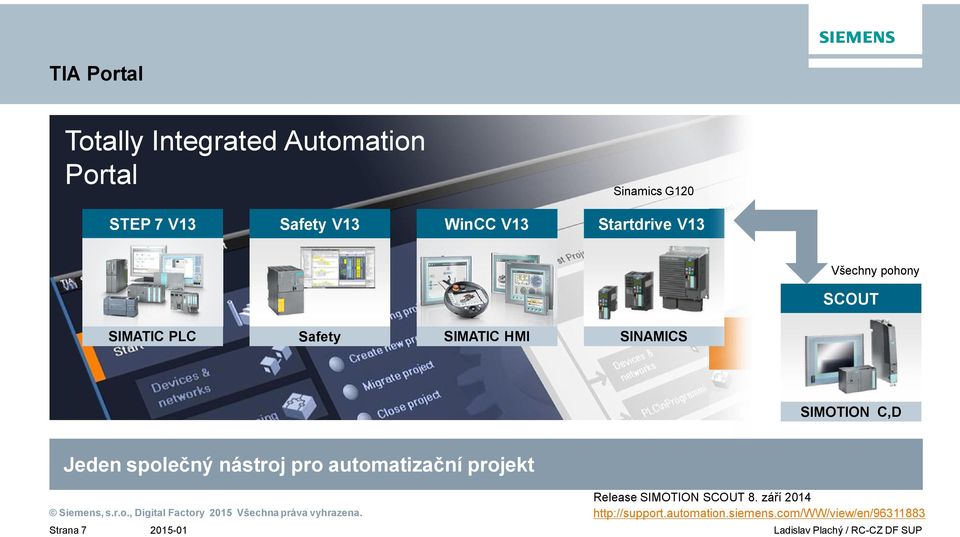 SINAMICS SIMOTION C,D Jeden spole ný nástroj pro automatiza ní projekt Strana7