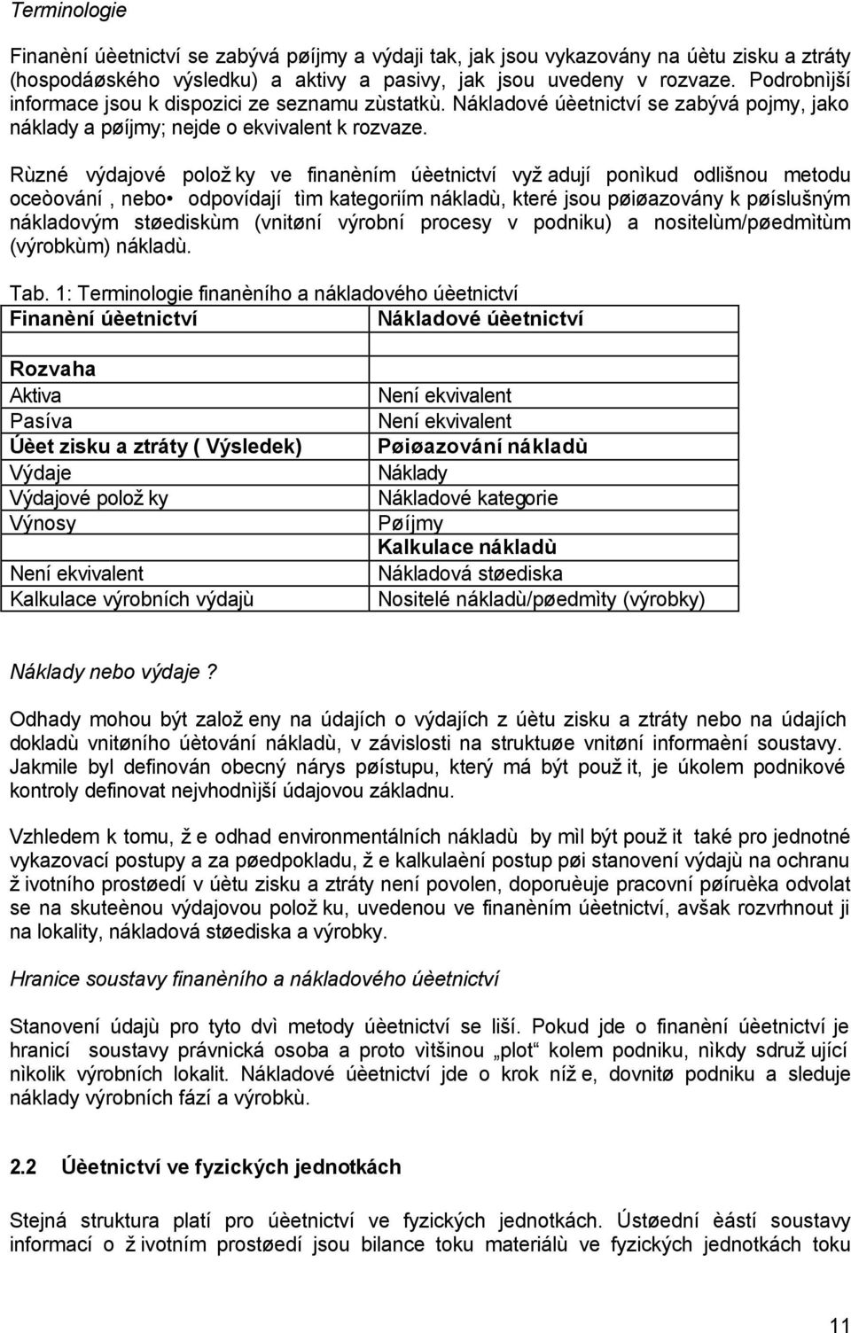 Rùzné výdajové položky ve finanèním úèetnictví vyžadují ponìkud odlišnou metodu oceòování, nebo odpovídají tìm kategoriím nákladù, které jsou pøiøazovány k pøíslušným nákladovým støediskùm (vnitøní