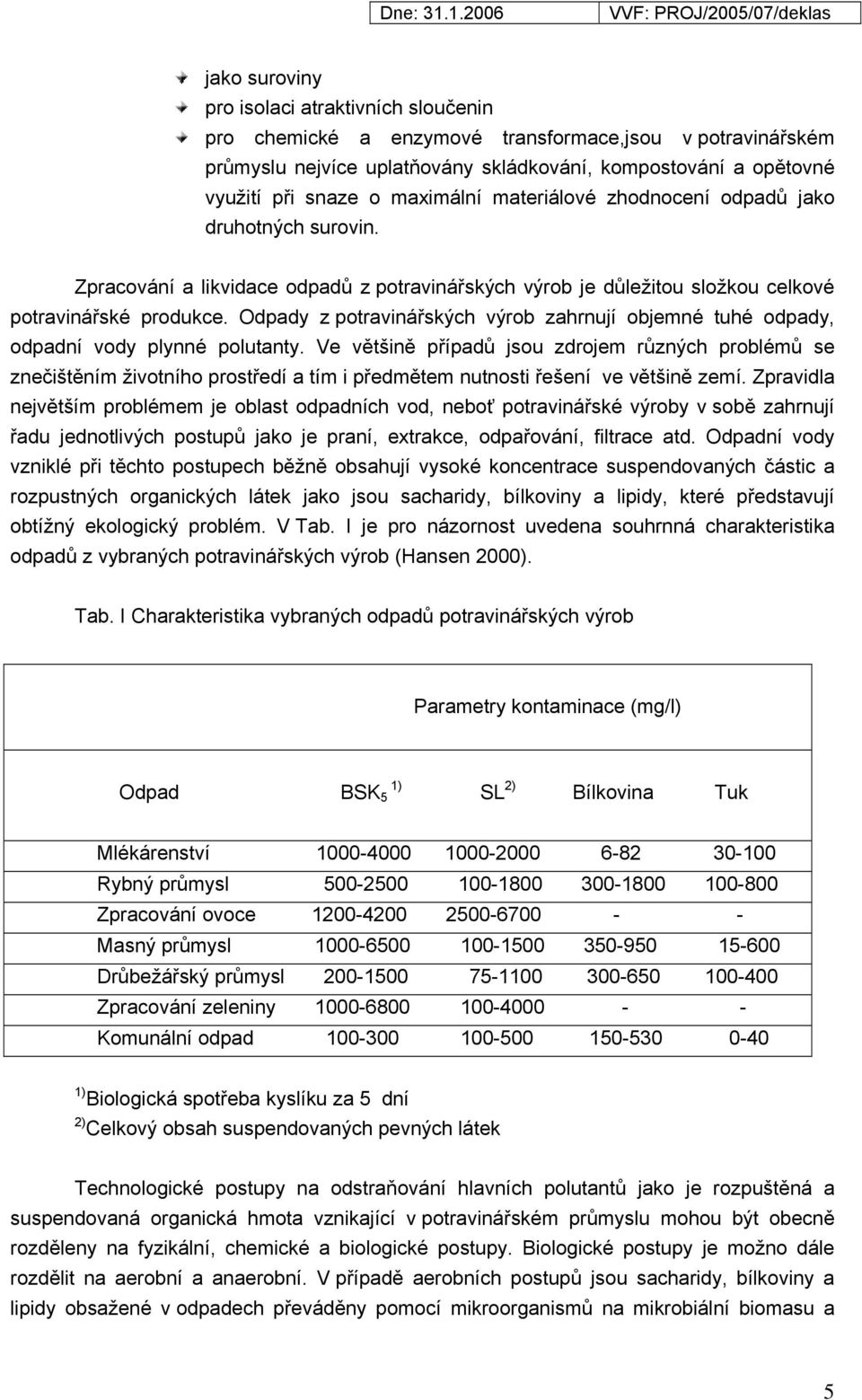 Odpady z potravinářských výrob zahrnují objemné tuhé odpady, odpadní vody plynné polutanty.