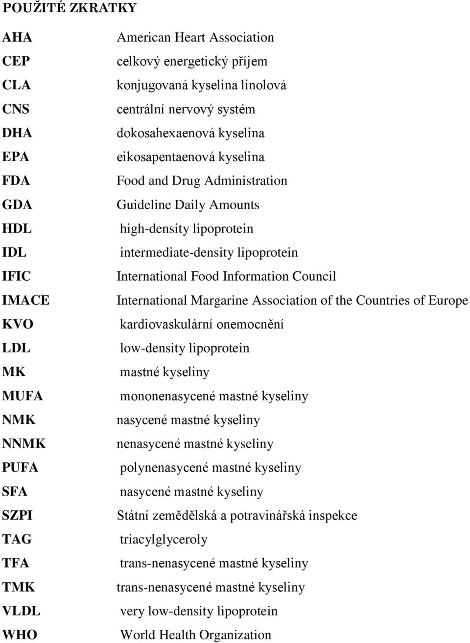 lipoprotein International Food Information Council International Margarine Association of the Countries of Europe kardiovaskulární onemocnění low-density lipoprotein mastné kyseliny mononenasycené