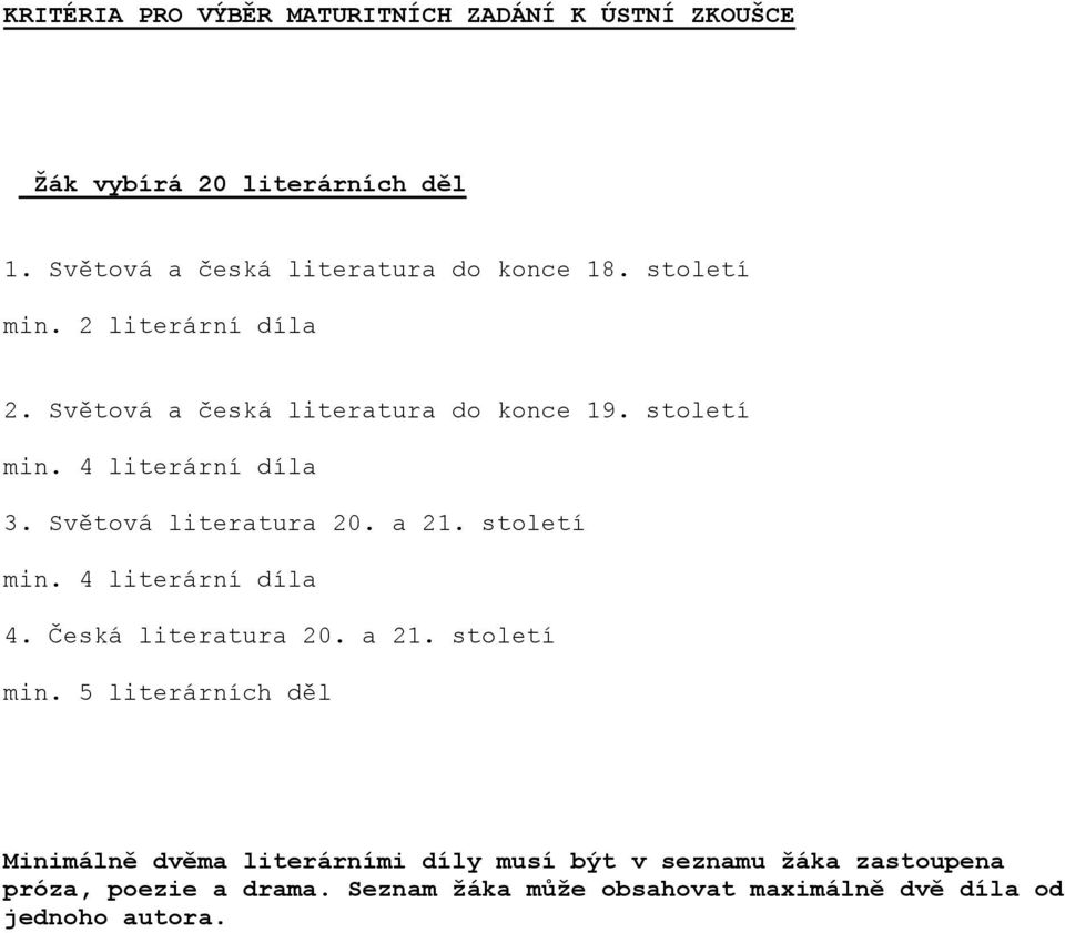 Světová literatura 20. a 21. století min.