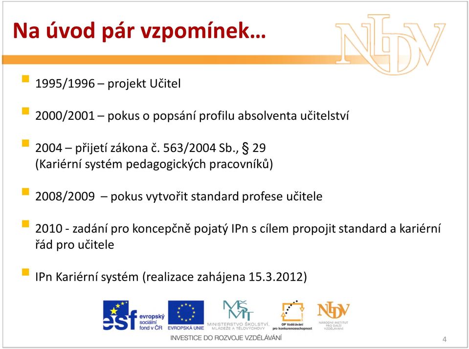 , 29 (Kariérní systém pedagogických pracovníků) 2008/2009 pokus vytvořit standard profese