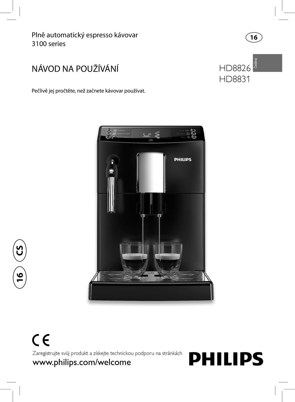 HD8826 HD8831 Čeština 16 CS Zaregistrujte svůj produkt a