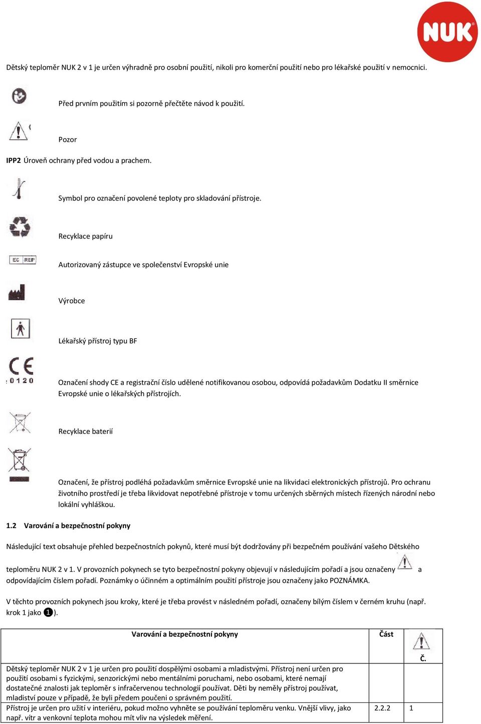 NUK Dětský teploměr Návod k použití - PDF Free Download