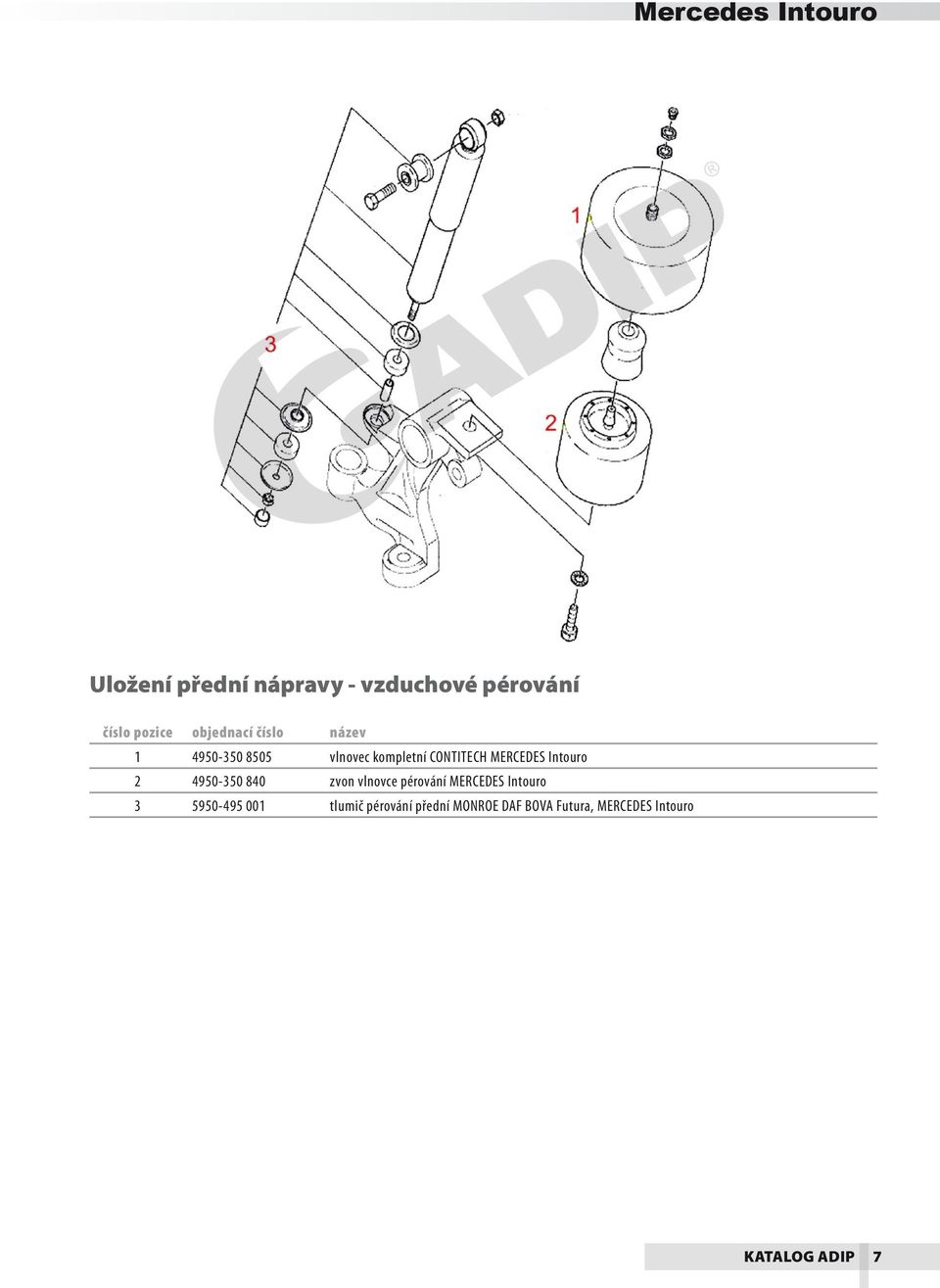 4950-350 840 zvon vlnovce pérování MERCEDES Intouro 3 5950-495 001